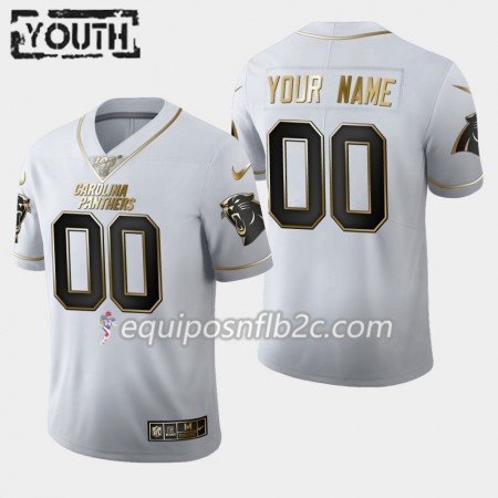 Camiseta Niño NFL Carolina Panthers Personalizar Nike Blanco Golden Edition 100th Camiseta Niño NFL Carolina Panthers Personalizar Nike Blanco Golden Edition 100th